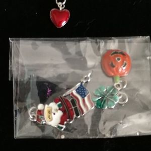 CHRISTMAS #7 VINTAGE SET MULTI HOLIDAY CHILD's Enamel Necklace NIB